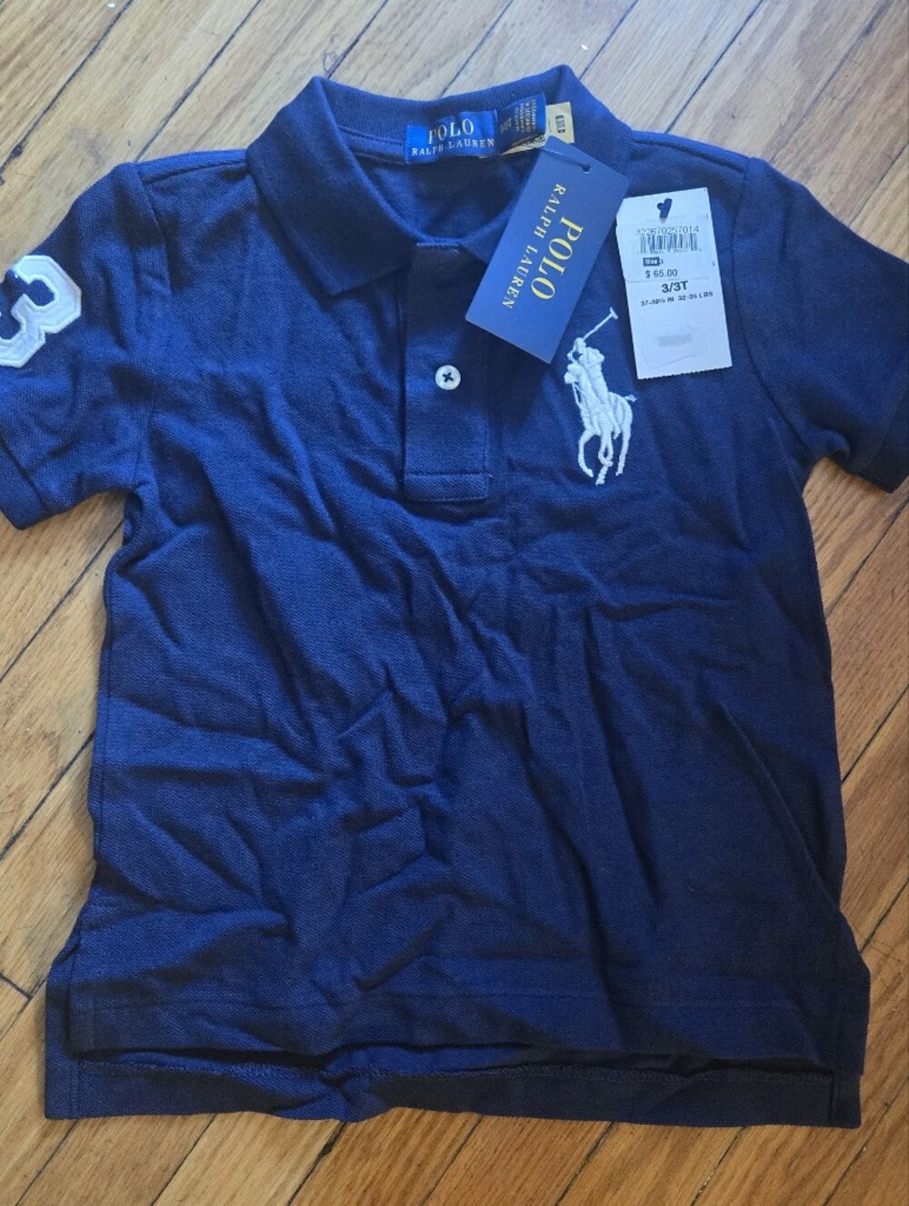 Polo by Ralph Lauren Navy Short Sleeve Polo with White Pony